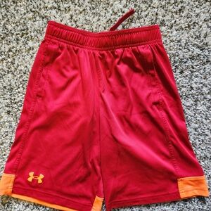 Under Armour Boy's Red and Orange Athletic Shorts